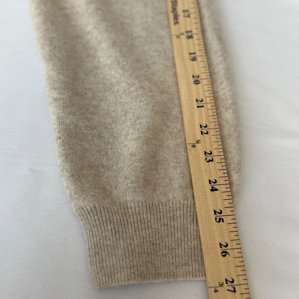 Joseph & Lyman Mens  Beige Heather 100% Cashmere XXL V-Neck Sweater Classic Fit